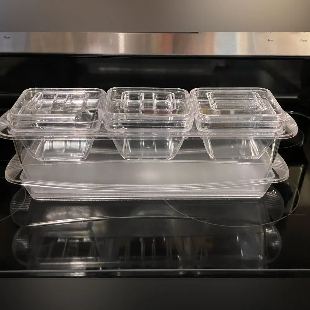 Creative Wear Party Dish 3 Separate Compartments/An Area for Ice & Condensation